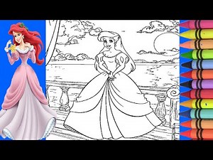 Disney Princess Ariel Coloring Book Page/How To Colour Princess Ariel step by step