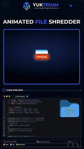 Animated File Shredder 🔥 | HTML CSS JavaScript