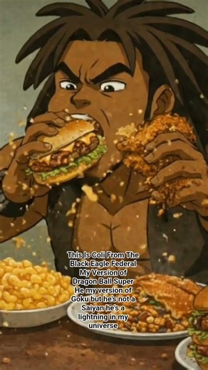 Coli from the Black Eagle Federal (my version of Dragon Ball Super) Eating Like Goku