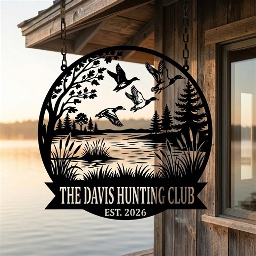 Custom Duck Hunting Club Metal Sign, Waterfowl Hunting Decor, Outdoor Hunting Lodge Sign - Etsy