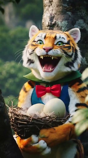 Bird tease cat and tiger #cat #funny #animals #tiger