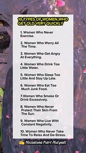 10 types of women who get Old Very quickly ... #Lifestory #Lifestyle #Englishquotes #trending #foryou | Mezzaluna Putri Mulyadi