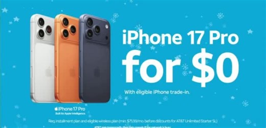 at&t wireless 'holiday wish come true: iphone 17 pro'