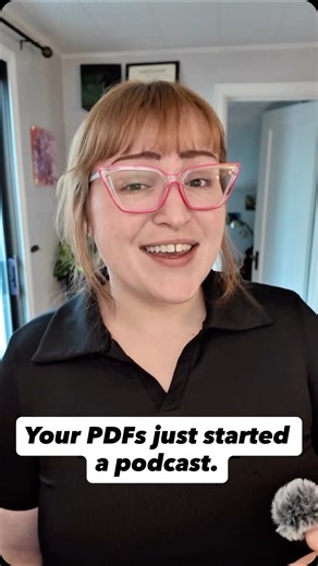 Tiffany Kyazze on Instagram: "Your PDFs called. They’re tired of being ignored and now they have their own podcast. Adobe Acrobat just made your unread files way more interesting."