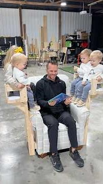 Triplet Dad invents new Chair for whole family! 🤯 #dad #diy #mom #cute #interiordesign