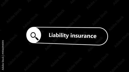 Typing words Liability insurance into search box, looking for personal liability coverage and third-party insurance information, search bar close-up, 4k video .