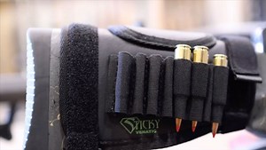 Our cheek pad and riser that mounts to almost any rifle or shotgun with a non-adjustable stock is a complete game changer. Modular and ambidextrous. Comes with a DOPE card holder and rifle ammo holder. Swap out the rifle ammo holder for the shotgun shell holder for you 12ga shotguns. | Sticky Holsters