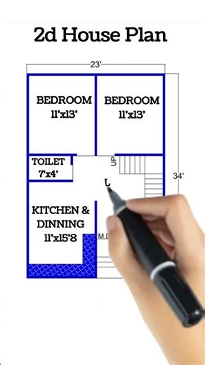 2d Home Plan 23'x34'| Indian Home Plan| #homeplan #houseplan #autocadplan #2dplan #floorplan #viral