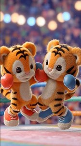 Cute Tiger vs Tiger Boxing Fight #cartoon #tiger #viral