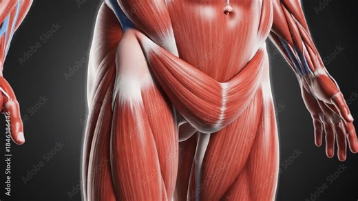 Medical Visualization of the Human Pectineus Muscle Anatomy