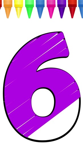 Let's Color the Number 6 With Orange Crayon ✨