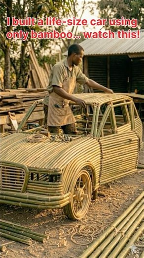Making a Full-Size Bamboo Vehicle | Incredible Craft Build #shortsfeed #shorts #car