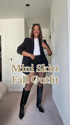 Styling a mini skirt for fall! #miniskirtoutfit #fallfashion #fashiontiktok #stylingtips #millennialfashion