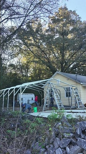 This is how we install a metal carport at TN Steel Buildings | Part 1 #MetalCarport #SteelStructure