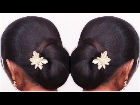Simple & Stylish Low Bun Tutorial with Flower Clip | Quick Updo for Any Event | Hair Style Girl