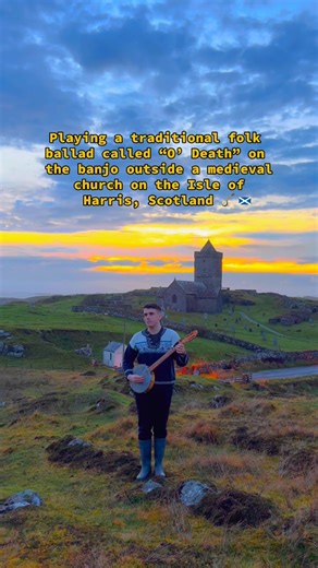 Sam Shackleton | Playing a traditional folk ballad called “O’ Death” outside a medieval church on the beautiful Isle of Harris, Scotland. This is a song... | Instagram