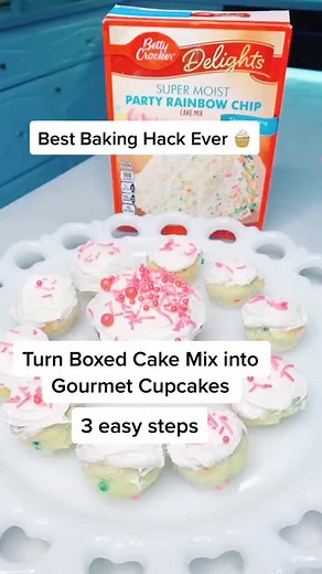 3 steps to turn boxed cake mix into gourmet cupcakes!! Best baking hack ever! | At Home With Shannon