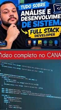 O que é Full Stack Developer? Em Análise e Desenvolvimento de Sistemas #fullstack #ads #ti