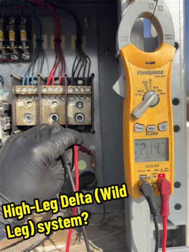 Found a High-Leg Delta (Wild Leg) system… I think tell me if I’m wrong. #oemjunkie #hvacr #supermarket #bluecollar #troubleshooting
