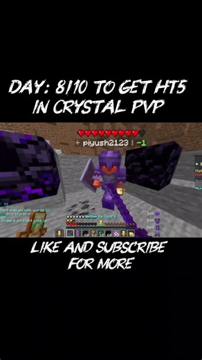 Day: 8/10 to get HT5 in crystal PvP #minecraft #cpvp #ht5 #shorts