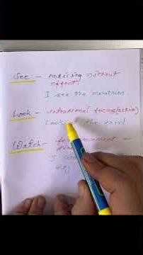 See vs Look vs Watch – What’s the Difference? | English Vocabulary Explained