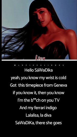 LISA - SaWaDiKa Lyrics 🖤 | LISA SaWaDiKa Official Lyrics Video #sawadika #lisamanoban #lisa #lyrics