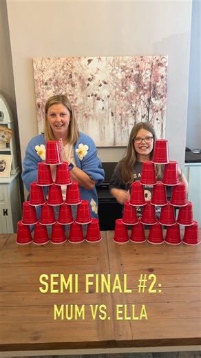 38K views · 588 reactions | Cups Collapse Game 朗 A race to see who can collapse their pyramid of cups first to be the quickest! Who will come out on top? #games #cups #family #fun #partygames #competitions #viral #videos | Rob And Elizabeth | Facebook