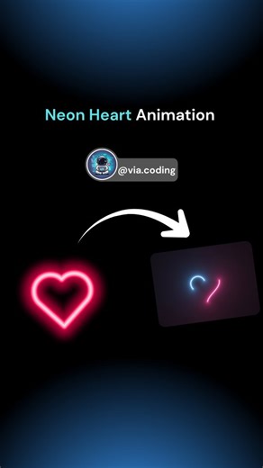 Via Coding • Ai on Instagram: "Neon Heart Animation | HTML CSS JS Building the future, one line of code at a time 💻 Watch this Smooth Animation Project HTML, CSS, and JavaScript — perfect for beginners and UI lovers! Follow @via.coding for more coding tutorials, web animations, and creative projects 🔥 🚀 Tech Stack: HTML | CSS | JavaScript 🎯 Project: Neon Heart Animation 👨‍💻Source Code :- "Link in Bio" #Coding #ProgrammerLife #WebDeveloper #viacoding #HTML CSS JavaScript WebDesign Frontend