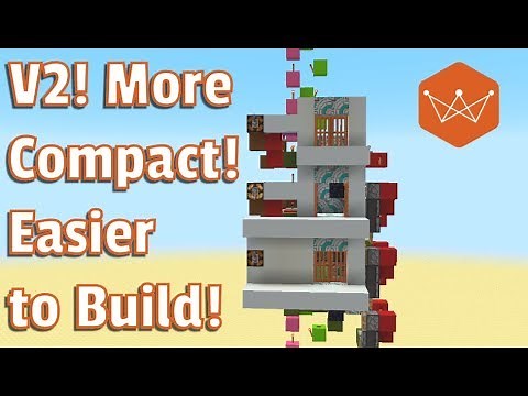 Minecraft Tutorial: Multi Floor Elevator with call to floor V2 java 1.12 - 1.13 / PE