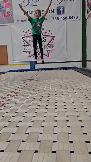 Little Miss Emma doing her front Handspring to a squat on the trampoline! 😊 | Rita's Dixon Dance and Gymnastics Studio