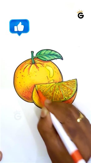 Colorful ORANGE🍊🍊 | #drawing #howtodraw #colors #satisfying #painting #art #artist #fruit #easy
