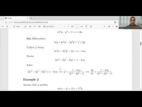 Calculus1 Lecture 19: Implicit Differentiation
