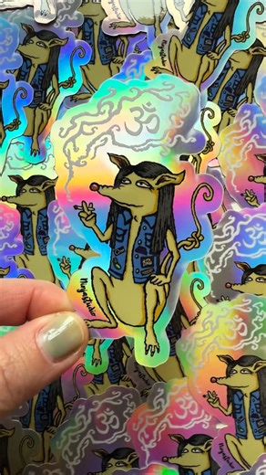 Look who‘s back in stock. Ninjastudio stickers with Ozzy the rat enjoying some decent Stoner- & Psychrock with his cool patches on his Jacket. Do you recognize the merch? Grab some tomorrow night at Plug Out Festival ll @kiffaarau. . 🥒🐀💨🔥🤘 . ninjastudio.ch . #stickers #rat #cartoon | Elle Ninja