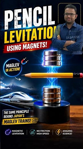 How Does a Pencil Float? 🧲 The Science Behind Japan's Maglev Trains! #scienceexperiment #japantrain