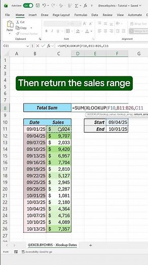 How to use Sum and Xlookup to Sum multiple ranges in Excel! #excel #xlookup #spreadsheet