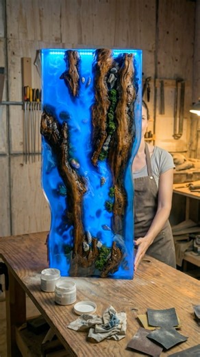 Waterfall Root Wall Art in Epoxy 💧ASMR Build