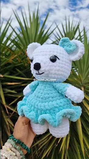 Crochet Polar Bear 🐻‍❄️ #crochet #amigurumi #polarbear