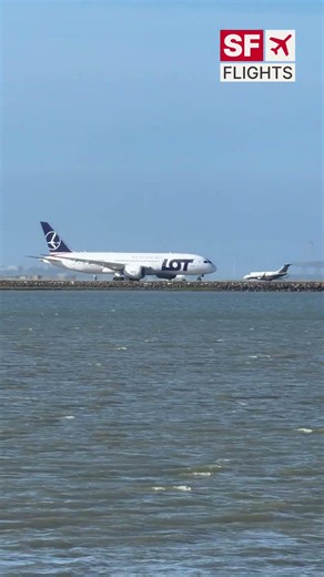 LOT Polish Airlines Ready for Takeoff and Rolling to the Runway at San Francisco Airport