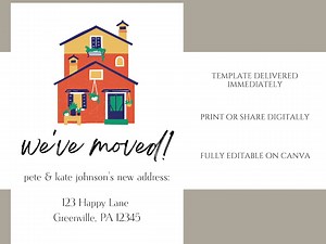 Address Change Announcement Template | Home / House Digital Download - Etsy