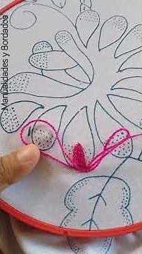 Easy flower embroidery, fly stitch #embroidery #embroidery