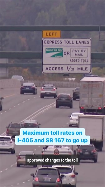 Heads up drivers taking I-405 and SR 167! 🚗 It’ll cost you more to travel in the express toll lanes starting March 1. | FOX 13 Seattle