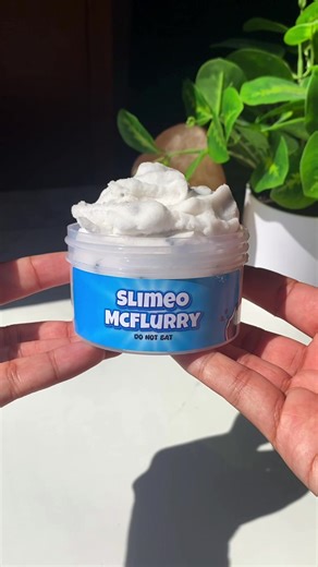 Slimeo McFlurry🖤🥛 texture: cloud cream icee Scent: vanilla frosting w/ a hint of chocolate #slime #slimeasmr #viral #fypシ #slimevideo