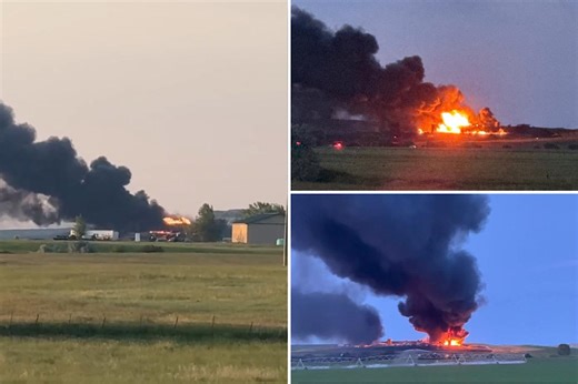 Massive caught-on-video fireball lights up Montana sky after industrial plant explodes — and boom is felt 10 miles away