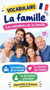 French Family Vocabulary 🇫🇷 | Les Membres de la Famille + Description Physique #françaisfacile