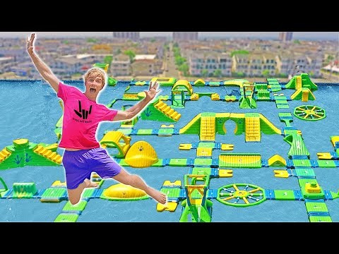 LAST TO LEAVE WORLDS BIGGEST WATER SLIDE WINS!!
