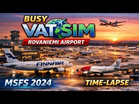 Busy VATSIM | Rovaniemi Airport | MSFS 2024 | Time Lapse | 23/12/25