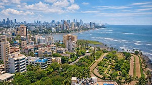 Modern Skyline Along The Arabian Sea Mumbai Coastal Road