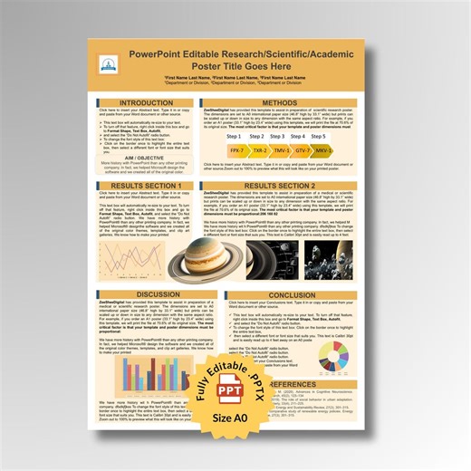 Scientific Poster Template A0 | Editable Powerpoint for Academic Research, Medical, STEM & Conference Presentations - Etsy Australia