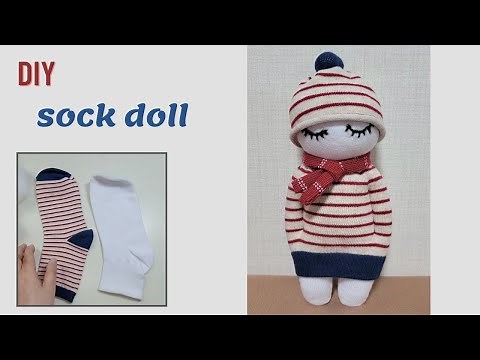 DIY 손바느질로만 양말 인형 만들기/Sock doll only by hand sewing