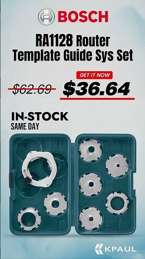 In Stock | Bosch RA1128 8-Pc Router Template Guide Set | Authorized Distributor |KPaul-Veteran Owned